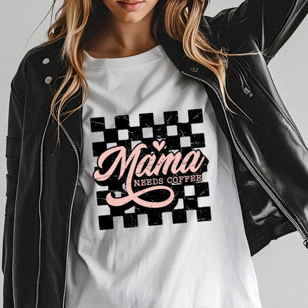 Mama Needs Coffee Graphic Tee – 100% Cotton, Unisex Sizing S-M-L-XL